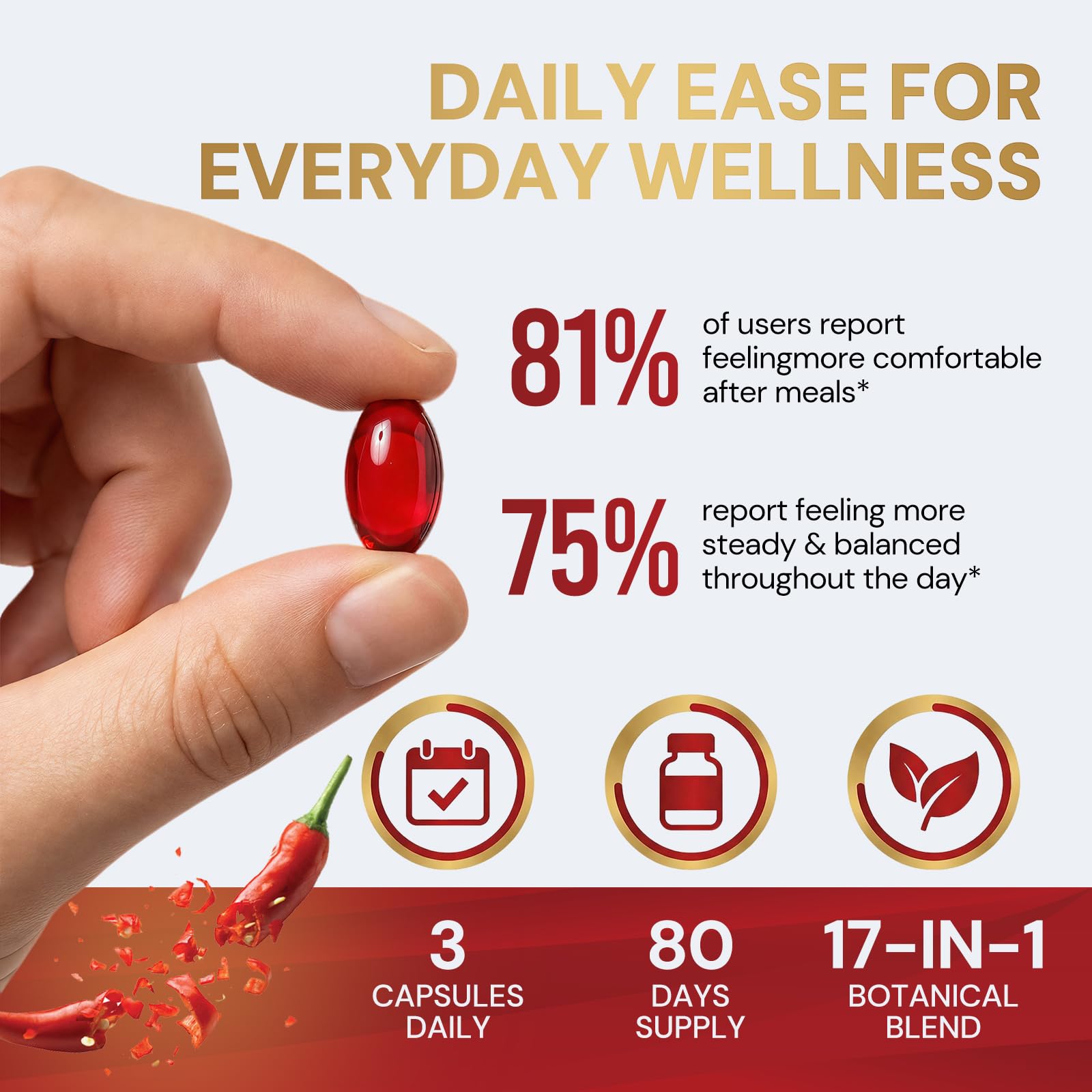 Cayenne Pepper Capsules Supplement | 18-in-1 3000 mg per Serving with CoQ10, Vitamins D3, K2, E & Beetroot | Supports Healthy Circulation, Antioxidant Protection, Metabolism Function* | 240 Capsules — Amazon image 6