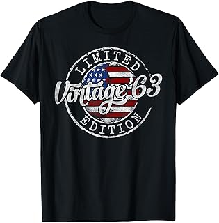 Vintage 1963 Stamp 63rd Birthday Gift Men Women 63 Year Old T-Shirt