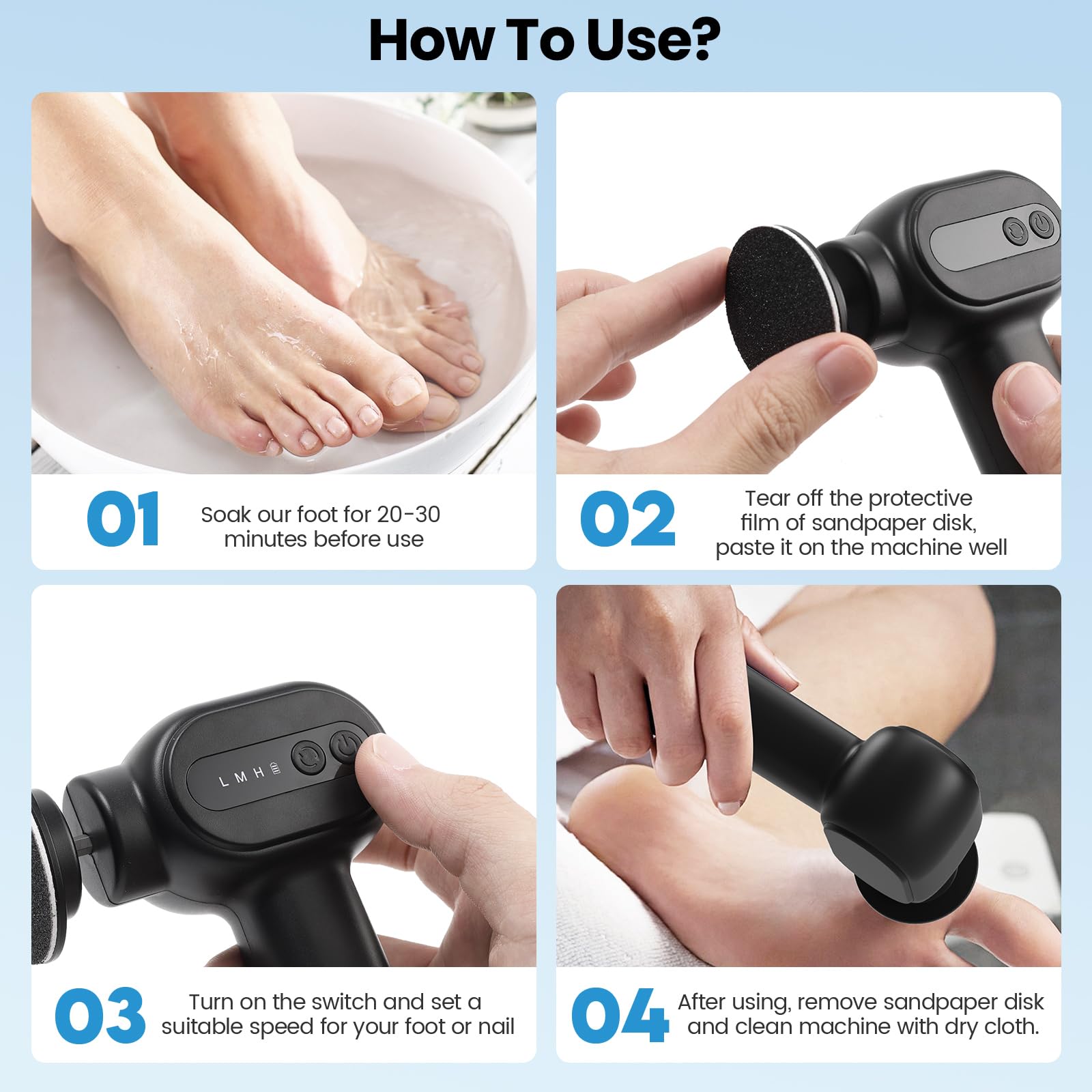 Removedor eléctrico de callos para pies, recargable, profesional, electrónico, lima de pies, amoladora de uñas