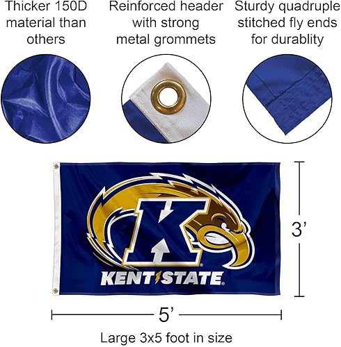 Miniatura 2 de College Flags & Banners Co. Kent State Golden Flashes Nuevo Logo Bandera