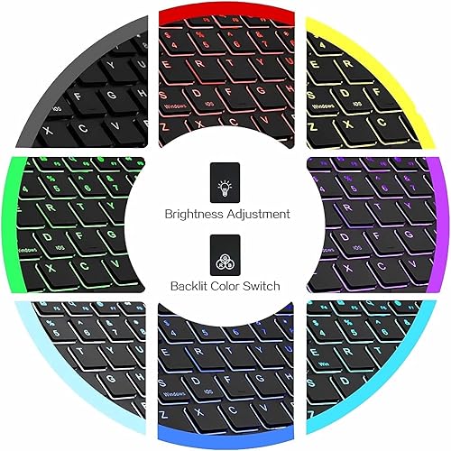 Miniatura 3 de HEUCYL Funda de teclado táctil para Xiaomi Redmi Pad de 10.6 pulgadas 2022, teclado magnético desmontable inalámbrico Bluetooth 7 colores
