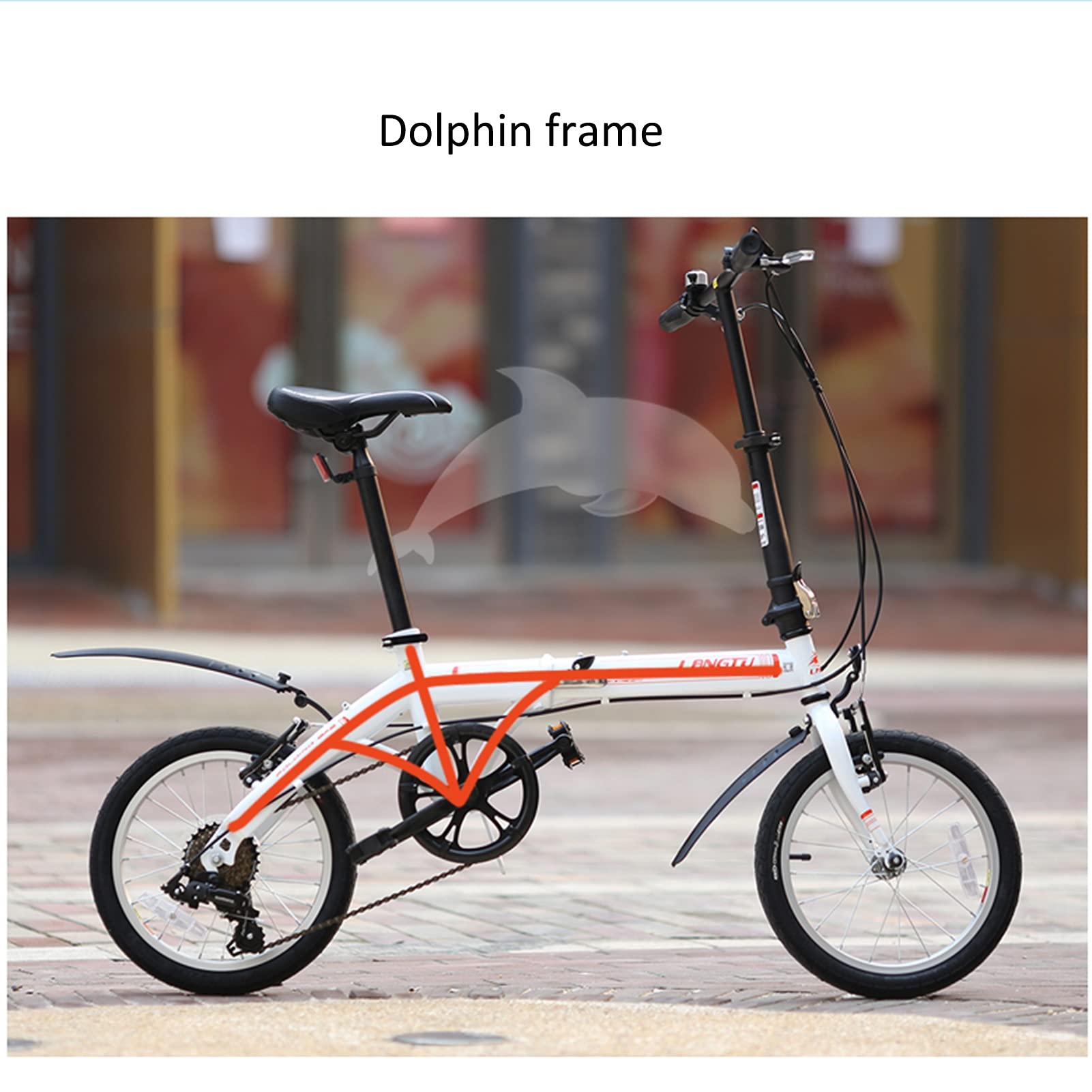 Bicicletta Pieghevole da 16 Pollici, Biciclette A 6 velocità con Pedali Pieghevoli Bilaterali Telaio in Acciaio Ad Alto Tenore di Carbonio, per L'auto/Trasporto degli Studenti al Lavoro