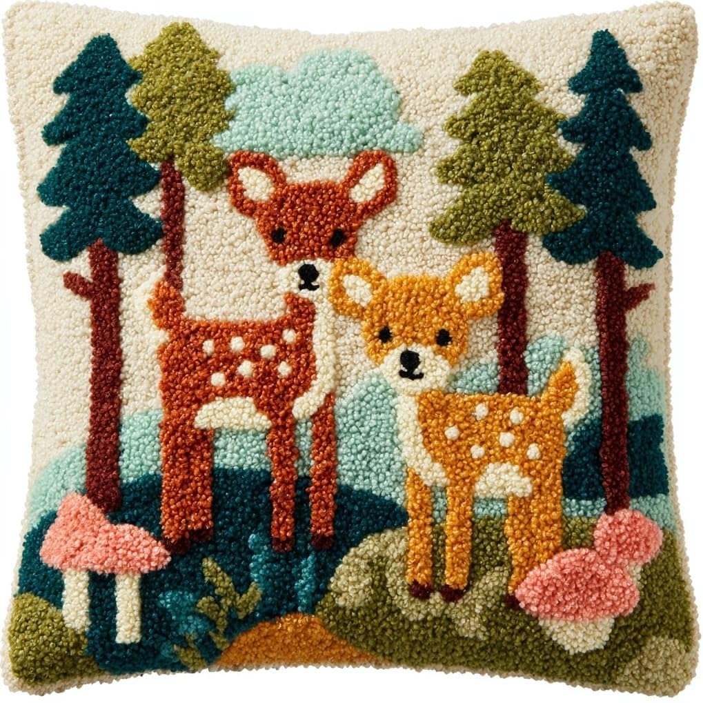 AxiangziK DIY Latch Hook Pillow Kits for Adults,Animals Sika Deer
