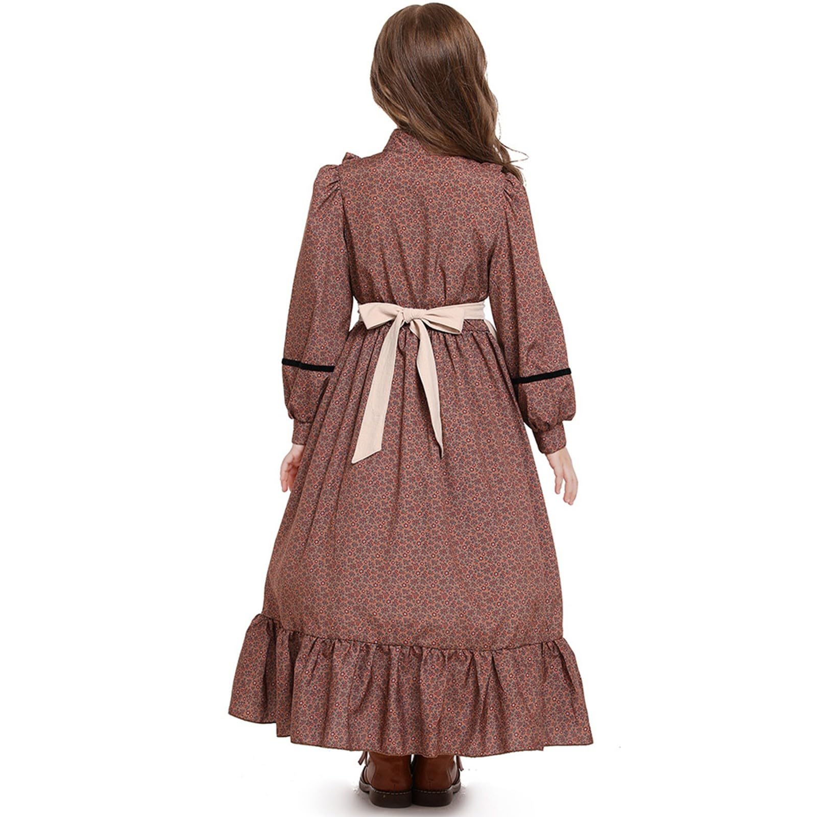 Generisch Vestido largo de niña con estampado floral para el día a día, fiestas, ocasiones informales, cómodo vestido de verano en estilo estampado, ideal para la escuela, excursiones o eventos