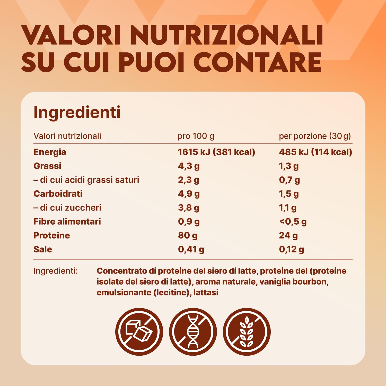 WFN Approved Whey Proteine in Polvere – Natural Vanilla – Senza Edulcoranti e Senza Zuccheri Aggiunti – 1 kg – Con Lattasi – Prodotto e Testato in Laboratorio in Germania