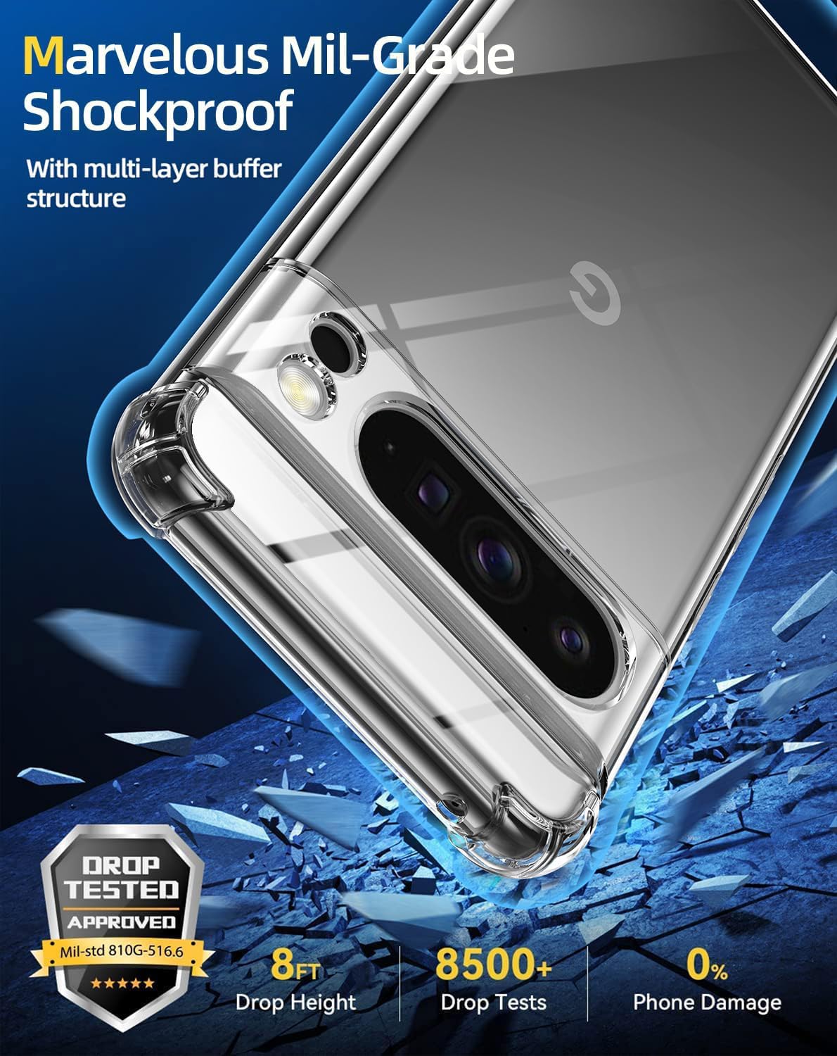 XTCASE Collier Pour Google Pixel 7 Pro Coque, Etui Avec Cordon - Tour De Cou Lanière En Corde - Transparente Silicone Housse Avec Cordage Lanyard Case, Noir