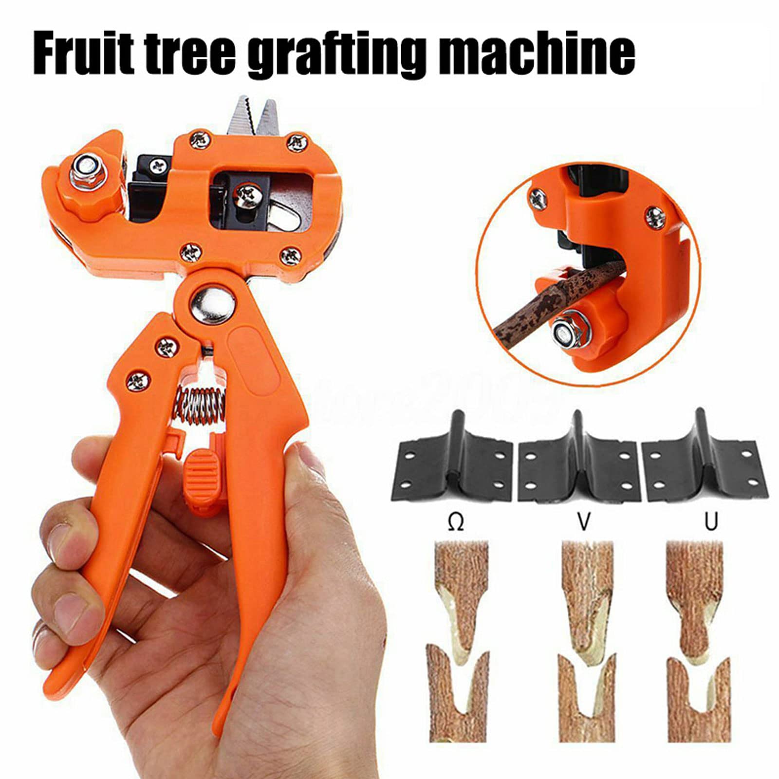 Profi Gartenschere Set, Gartenschere Veredelungszange, Pfropfen Werkzeug Kit Pfropfschere Garten Ratschenschere Professional Garten Veredelungsschere für Blumen Obstbäume Zweige, Orange,Style2