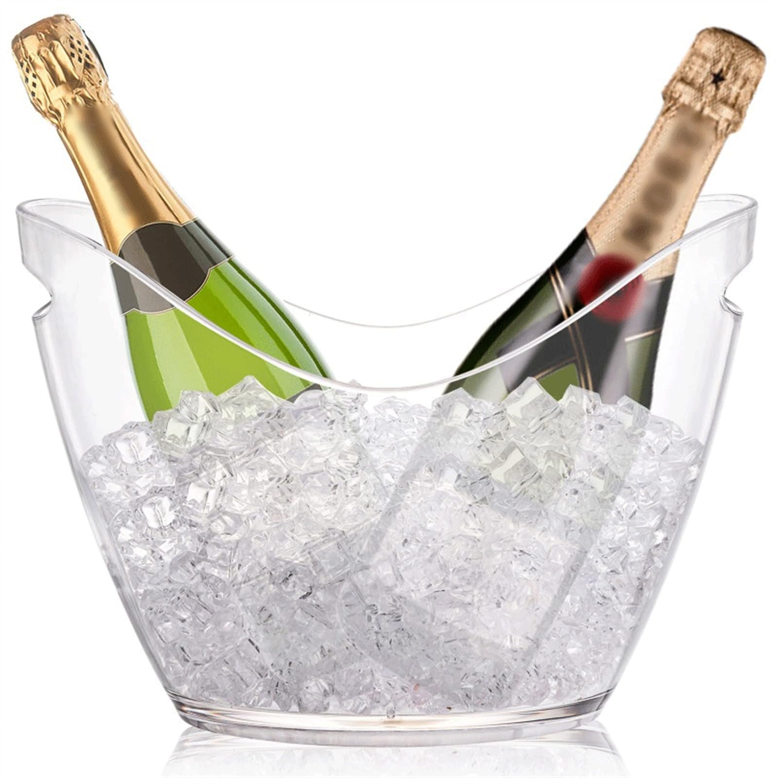 Cubo de Hielo Cubo de champán True Wine, Cubo Hielo Transparente for Interiores y Exteriores, for Bebidas for Fiestas, Capacidad for 4 Botellas Vino Cubo de Hielo frío para Barra