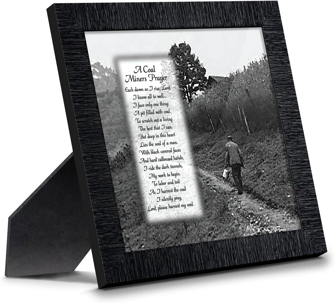 Coal Miners Prayer Picture Frame, Coal Mining Gifts, Miners Décor, 10x10 8592CH