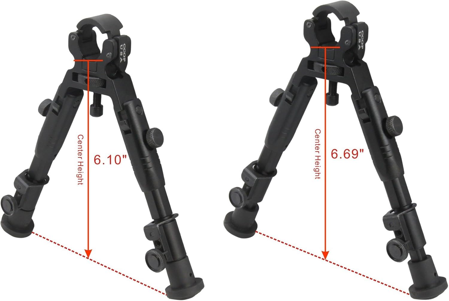 CCOP USA 6" Tactical Hunting Rifle Clamp-On Mount Bipod - BP-39MINI