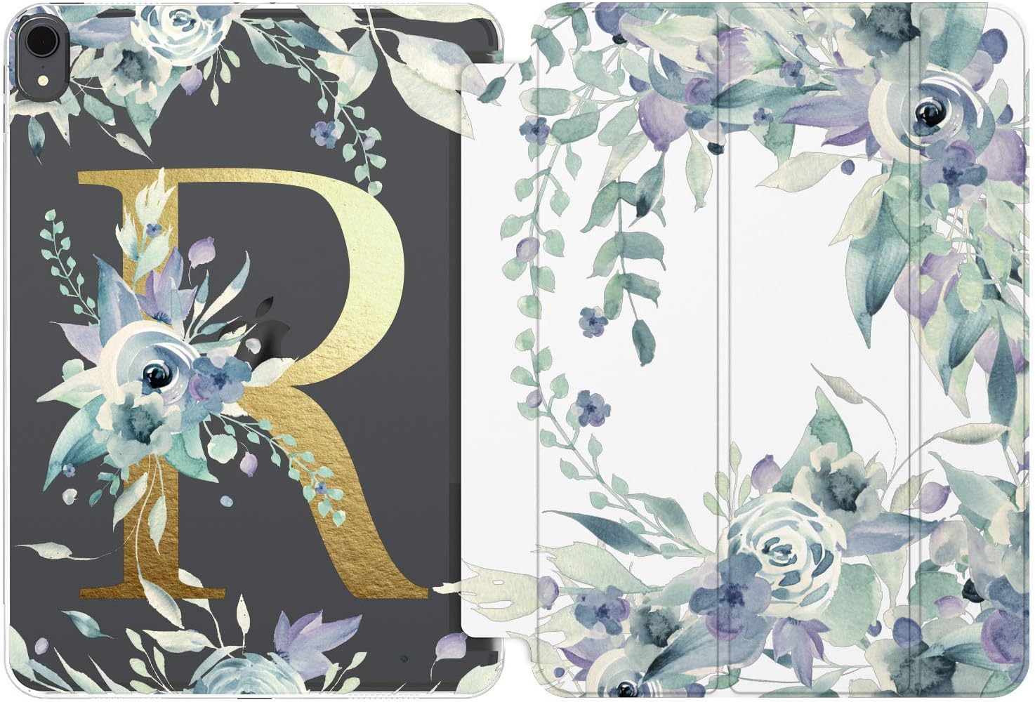 Case for iPad Pro 13 M4 Air M2 11 2024 4th 10.9 2022 10.2 12.9 10.5 9.7 Mini 6 5 4 3 2 1 Stand Closure Magnetic Marble Custom Name Monogram Print Geometry Gold Personalized Design