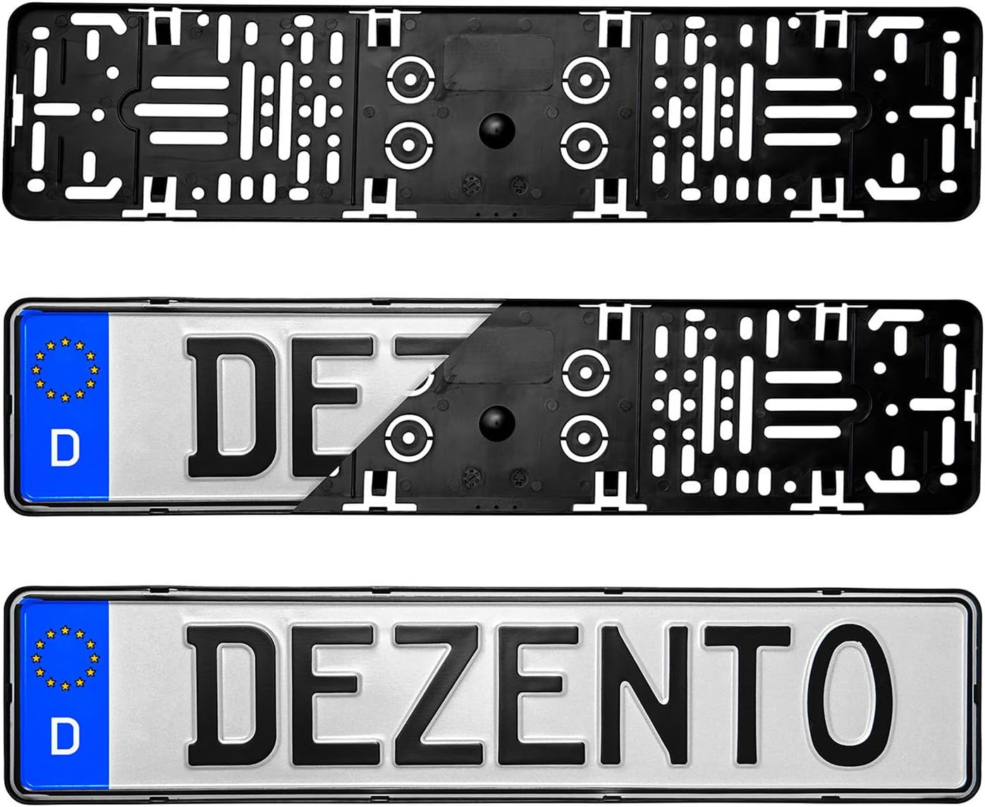 DEZENTOFIXCMS License Plate Holder – Top RatedBESTSELLER from Germany, 2 Pieces -NEW! - The long expected DISCREET Solutionfrom GERMANY!