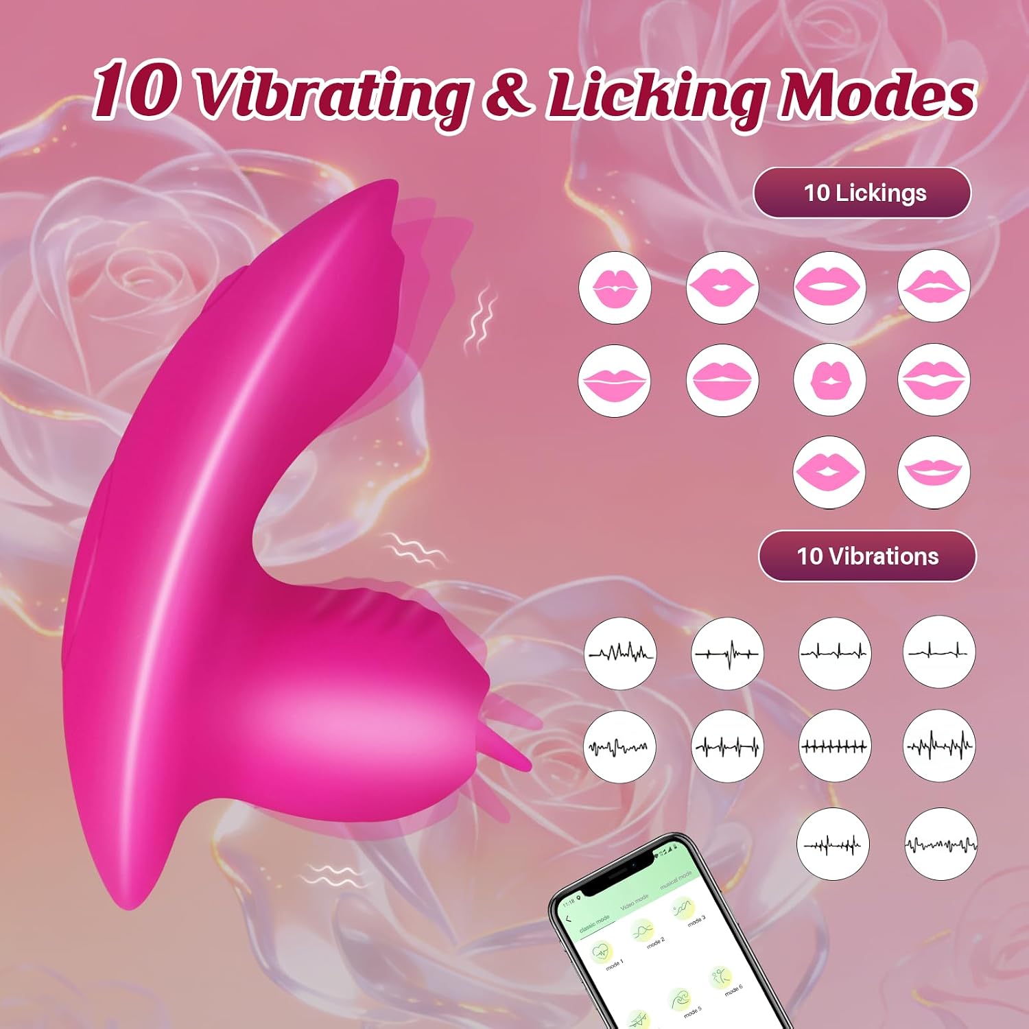 Mini Panty Wearable Vibrator, G Spot Clitoral Sex Toys, Rose