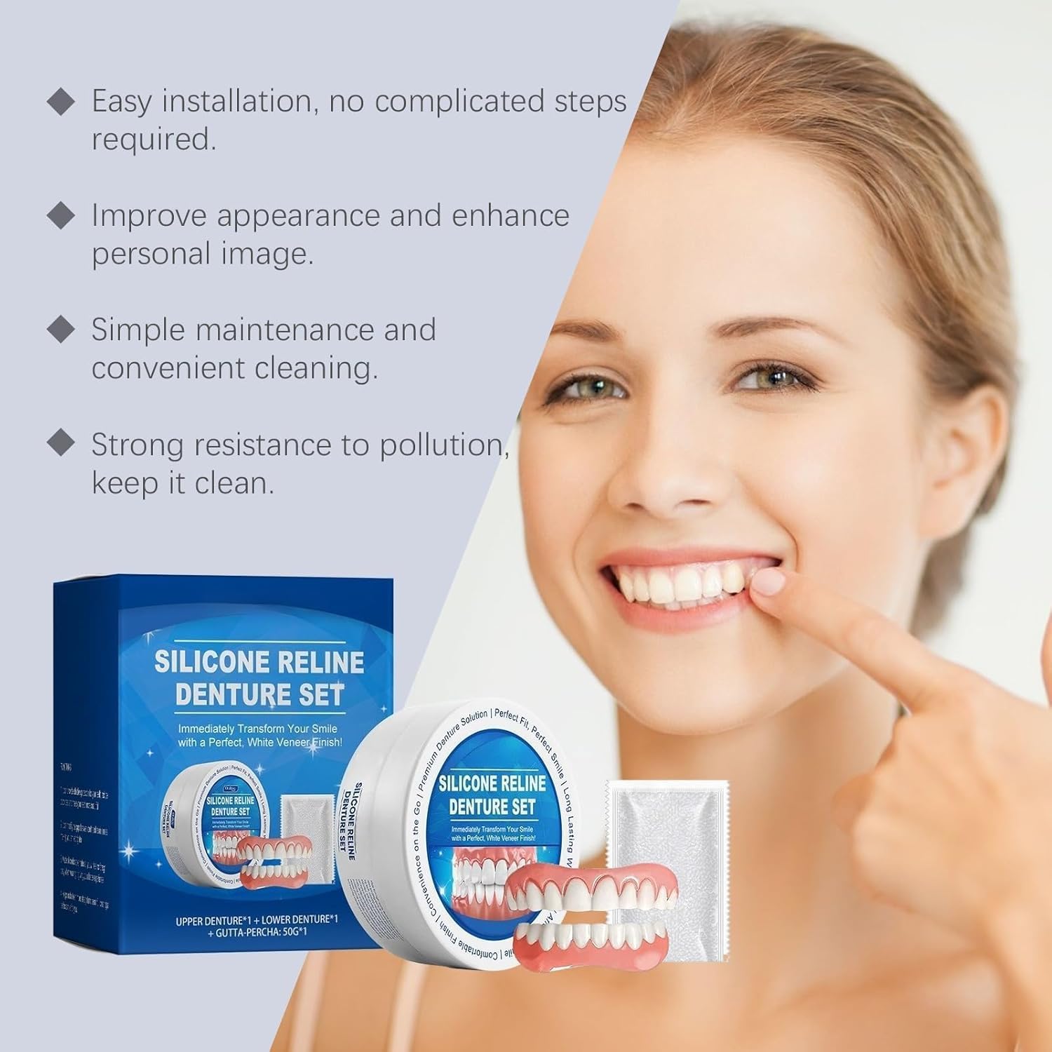 Dentier Silicone, Prothèse Dentaire Silicone Bikenda Pour Hommes Et Femmes