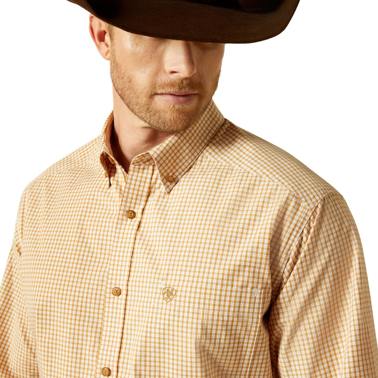 ARIAT Men Pro Series Beckett Classic Fit Shirt Beige - Image 3