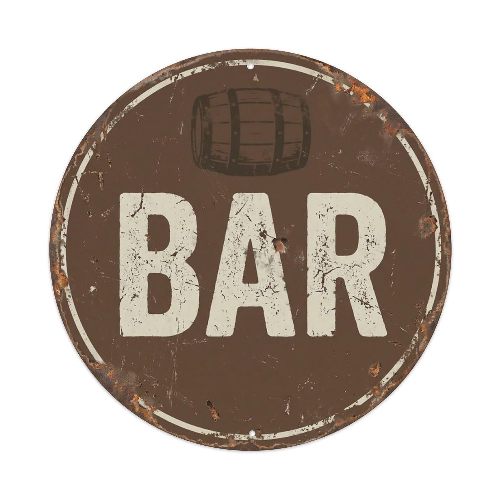 Vintage Beer BAR Mocha Brown Retro for Pub Metal Tin Sign