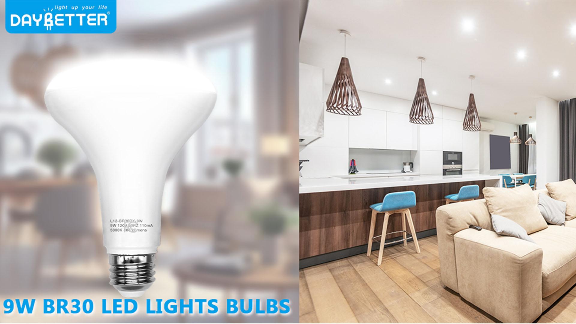 Image of DAYBETTER BR30 LED Light Bulbs Indoor Flood Light, 6Pack 5000K Daylight White LED Bulb 65W Equivalent, Dimmable, E26 Base, 800LM, Recessed Can Bulb for Living Room Bedroom Dining Room Bathroom