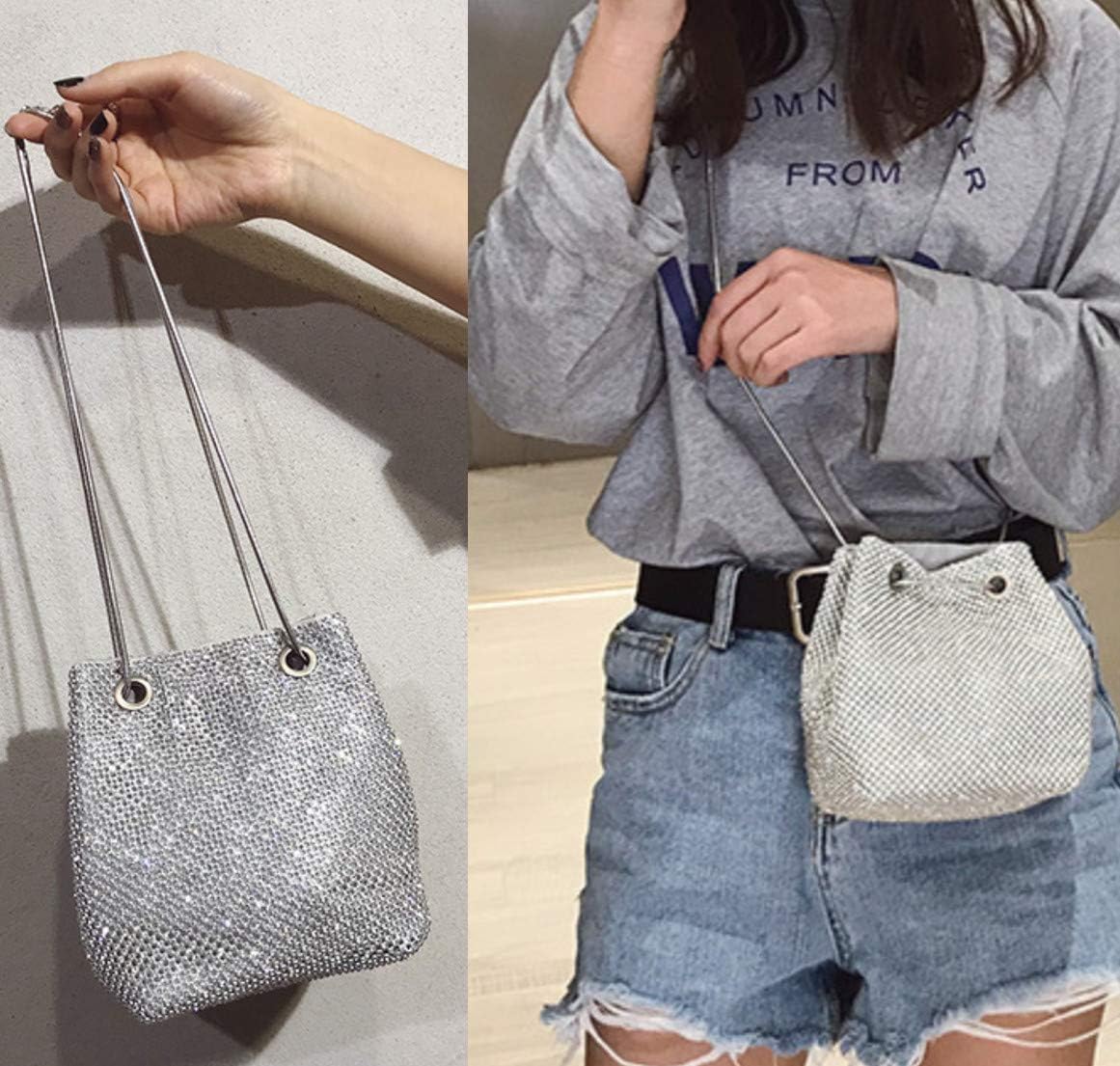 Luxury Full Rhinestone Bucket Bag, Sparkling Bling Evening Purse for Women’s Special Occasions and Formal Events - Image 4