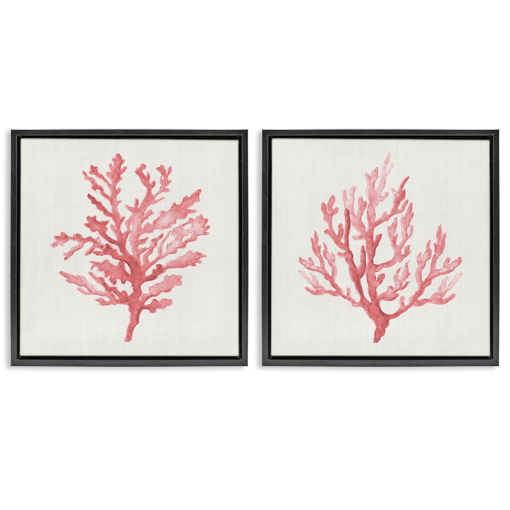 Stupell Industries Rosy Pink Coral Branches_v1 Rosy Pink Coral Branches, 24 X 24 Inch Canvas In Floater Frame Set