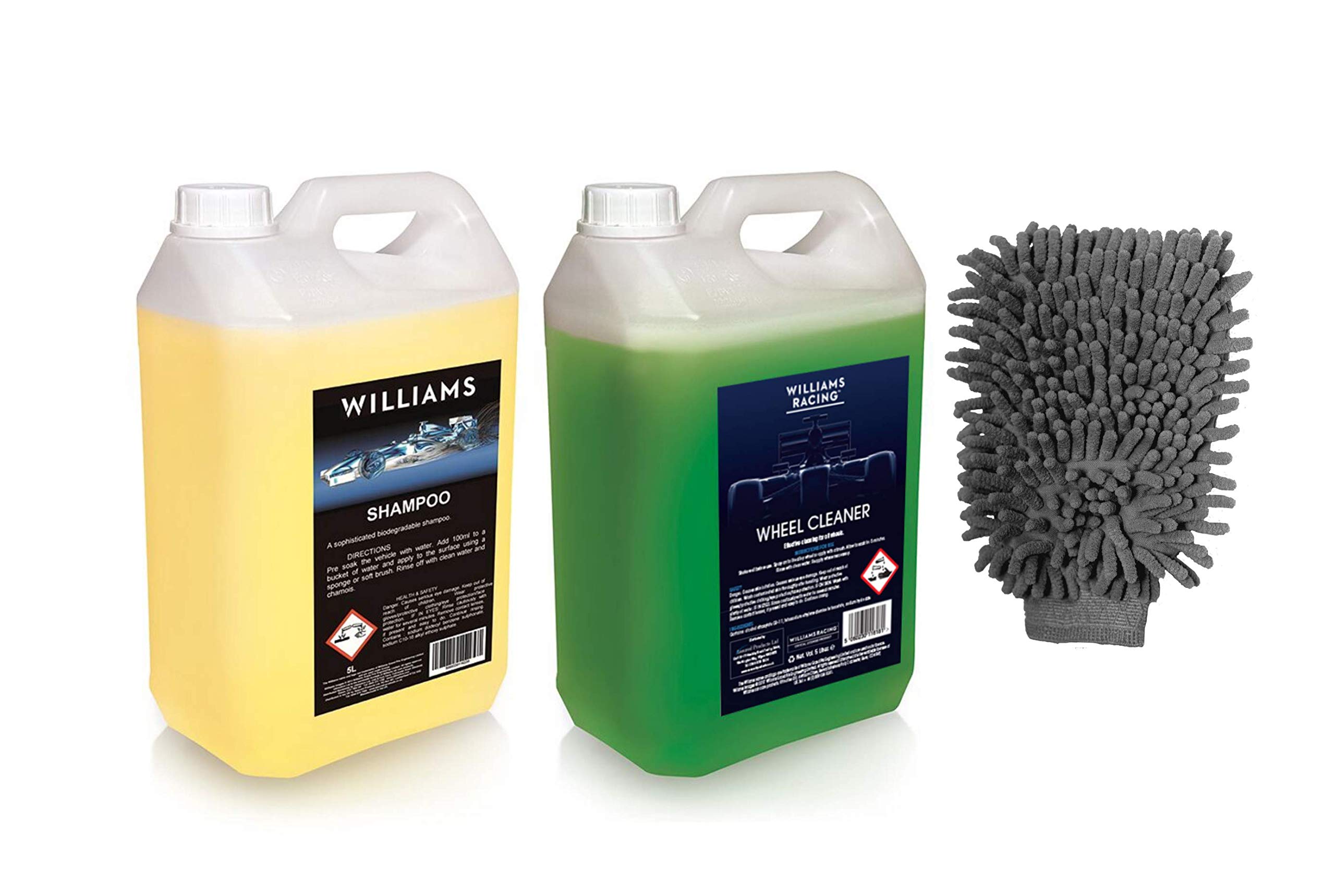 Rokit Williams RacingWilliams racing 5L Car Shampoo + 5L Wheel Cleaner + Jumbo Sponge