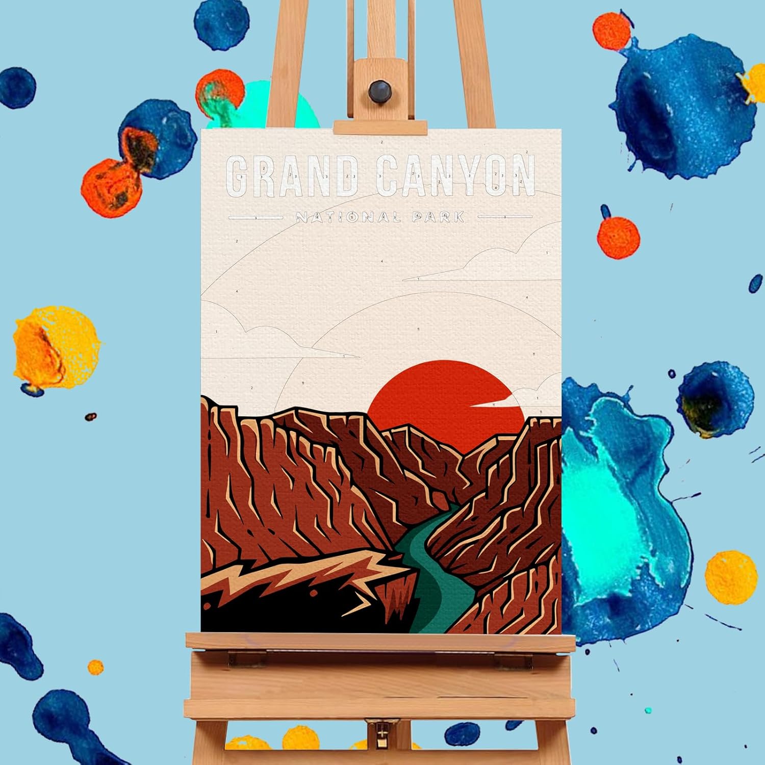 6 Pack Paint by Numbers Kit for Adults Beginners - 10x14 Inch National Park Adult Paint by Number Kits on Canvas, DIY Acrylic Oil Number Painting Kits for Adults, Perfect for Gift Home Decor