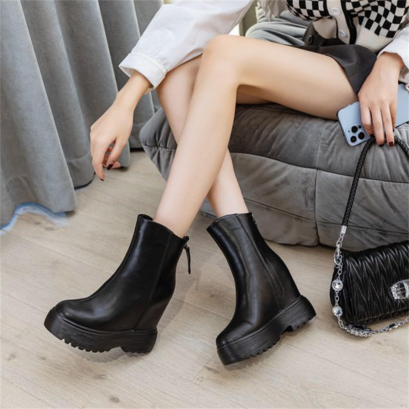 蜜柑 シークレット シューズ ブーツ 厚底 コスプレ 22cm bk3