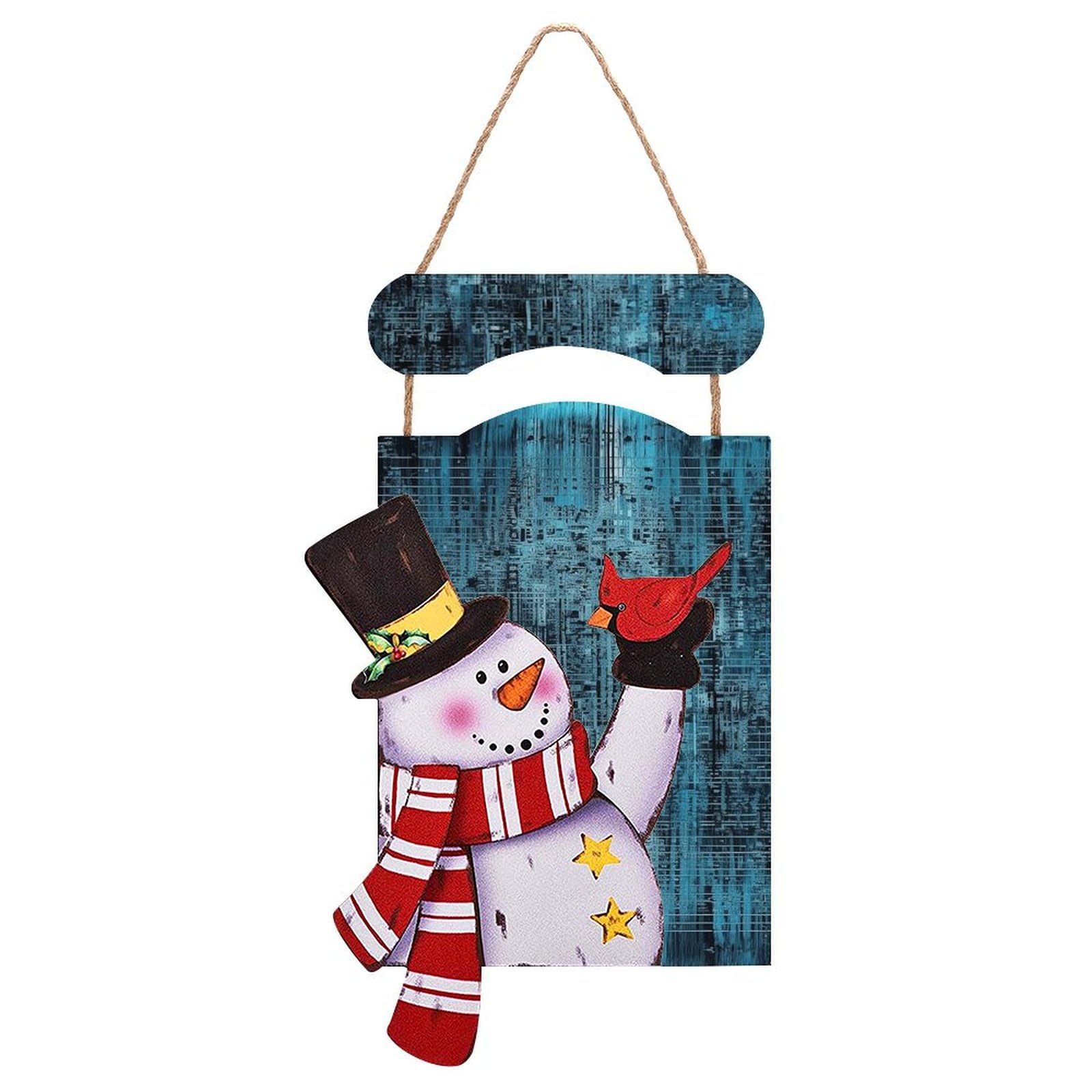 Bonhomme de neige de Noël en bois suspendu pour revivre la magie d'enfance