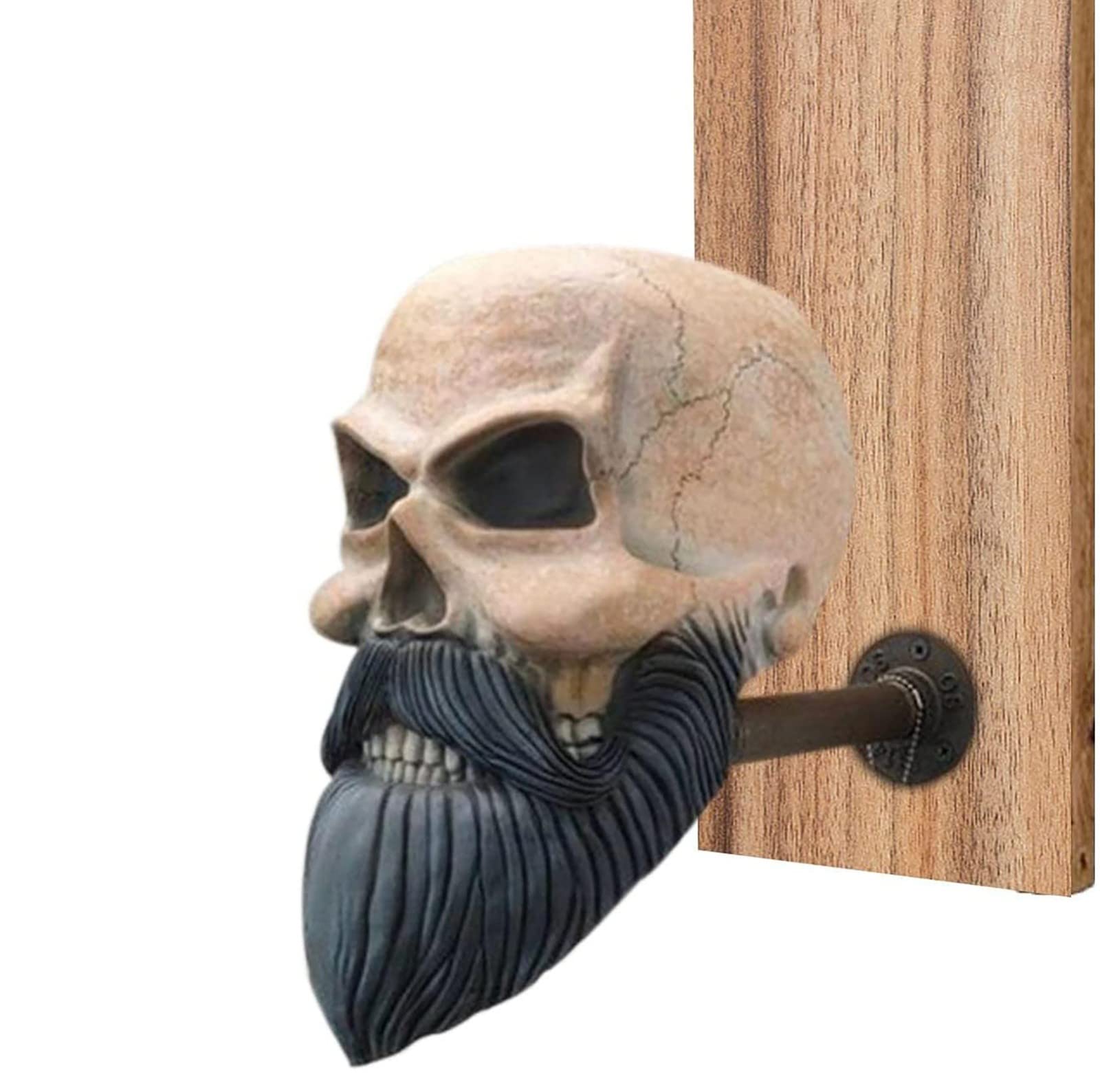 Motorfiets Schedel Helm Houder, Motorhelm Houder, Schedel Met Baard Helm Houder, Verwijderbare Hars Motorhelm Muurbevestiging, Honkbal En Rugby Helm Haak A