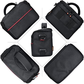 Compact Camera Shoulder Bag Case Compatible for Canon M50 SX420 Sony a6400 | Crossbody Bag with Waterproof Rain Cover for Canon PowerShot SX430 SX70 Sony a6400 RX10 Nikon Coolpix P900 Mirrorless Camera