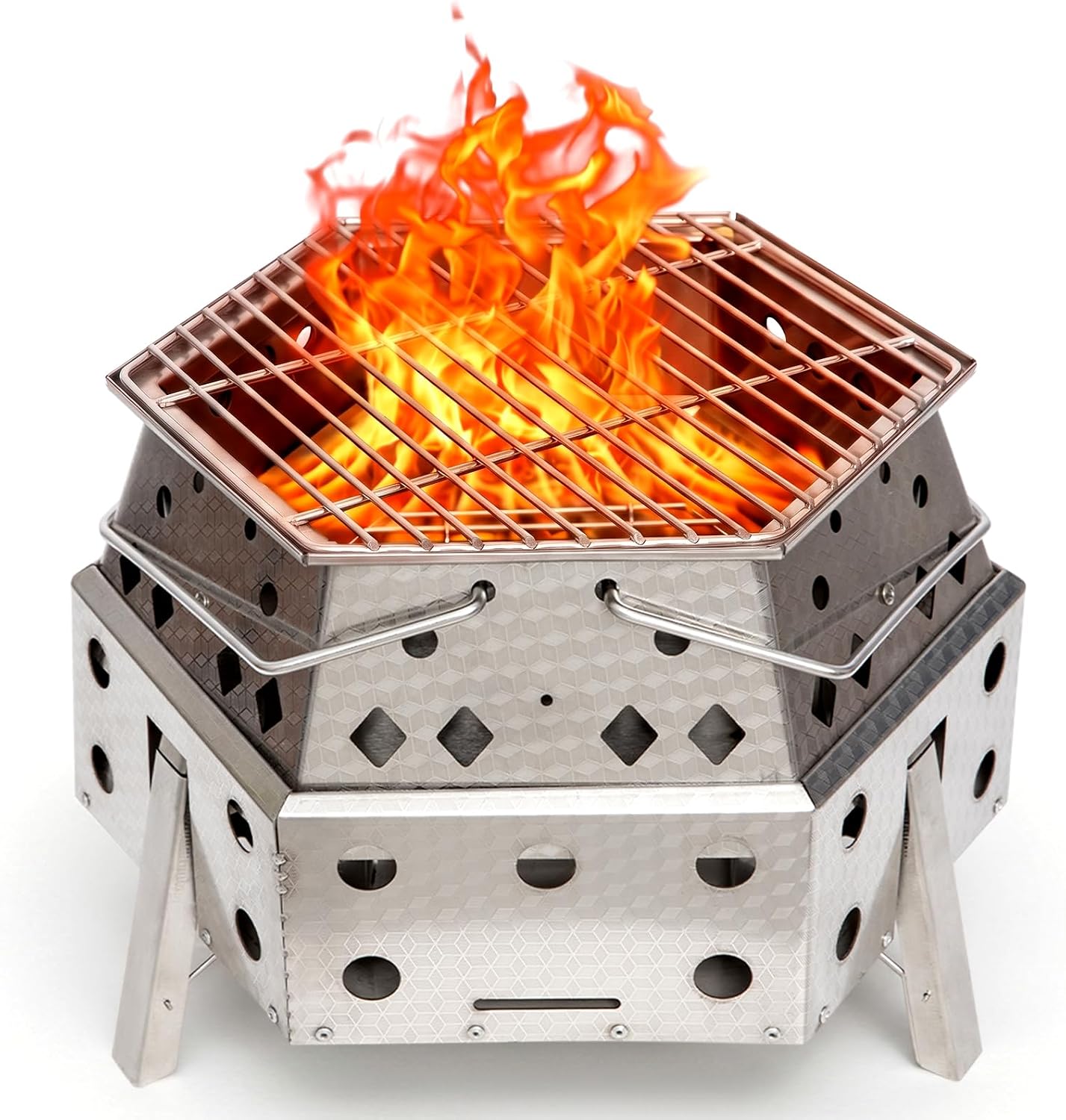 KingCamp Portable Camping Stove 304 Stainless Steel Wood Burning Stove