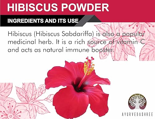 Miniatura 2 de Hibiscus Flower Powder 100 Gm - Sabdariffa, Gurhal Phool para mascarilla capilar, té refrescante - Hierba natural, sin OMG, vegano, certificado GMP,