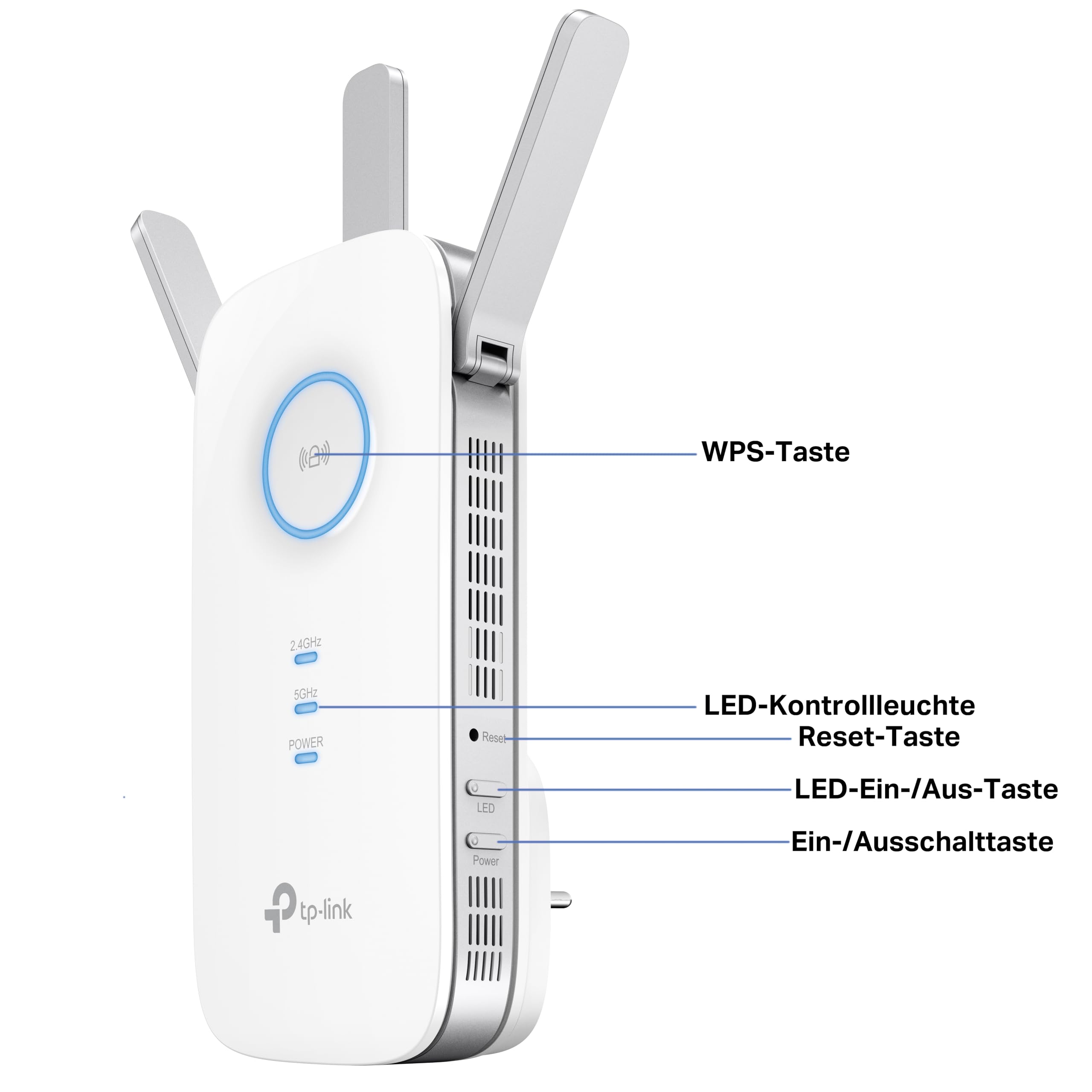 TP-Link RE550 WLAN Verstärker Repeater AC1900 (Dual-WLAN AC + N, 1300MBit/s 5GHz + 600MBit/s 2,4GHz, WLAN Verstärker, App Steuerung, maximale Abdeckung, kompatibel zu Allen WLAN Routern) weiß