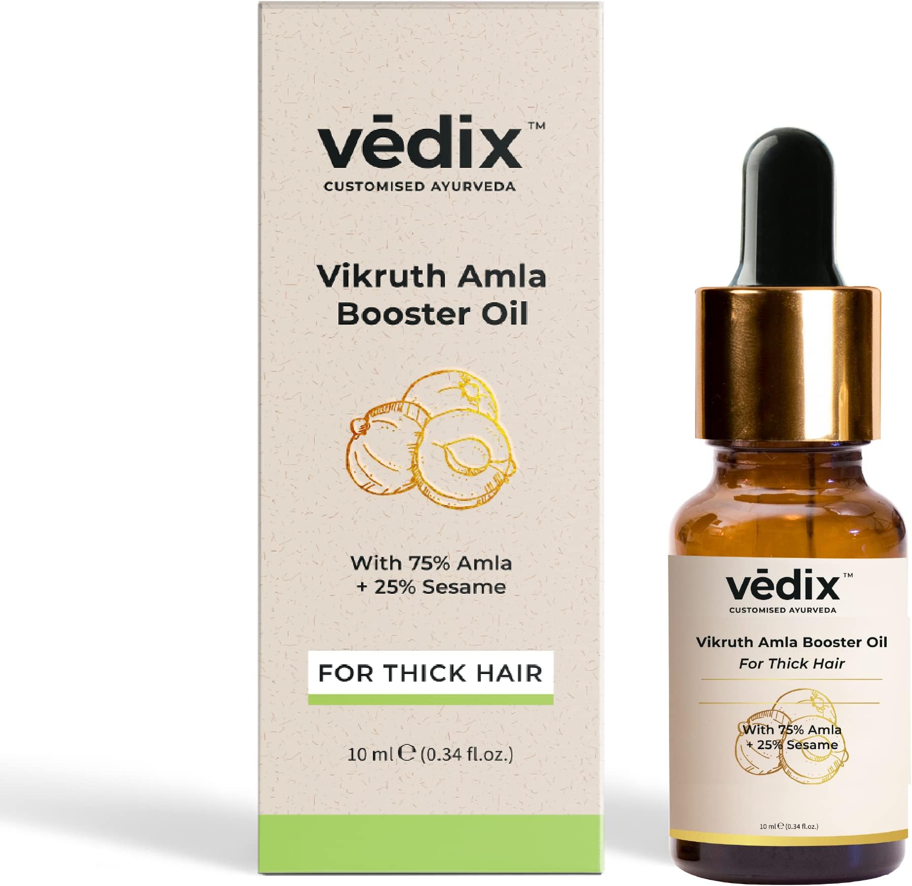 Vedix Customised Ayurvedic Hair Oil, Vikruth Amla Booster Oil With Amla And Sesame - 10ml