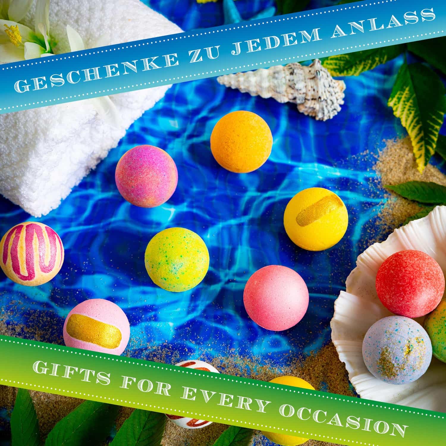 Hallingers Genuss Manufaktur Badebomben Oster-Geschenk-Set - 12x Badekugeln Bath Bombs in edler Geschenkbox, Frauen Badeperlen-Wellness & Spa ""Frohes Osterfes..."", Ostern Körbchen für Frauen Männer