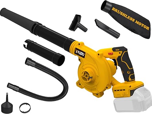 Soplador de hojas inalámbrico para batería Dewalt de 20 V máximo, soplador de aire para sitio de trabajo con motor sin escobillas, 6 velocidades
