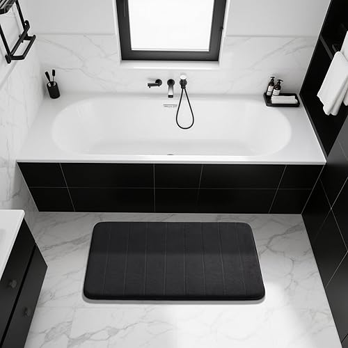 Miniatura 7 de Yimobra Alfombra de baño de espuma viscoelástica, tamaño grande, 36.2 x 24 pulgadas, cómoda, suave, superabsorción de agua, lavable a máquina,