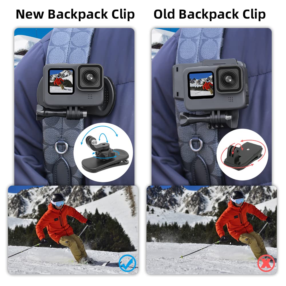 Clip De Fixation Pour Sac à Dos Compatible GoPro Hero 8/7/6/5 - Ajustable, Silicone Doux - Pour Activités Outdoor
