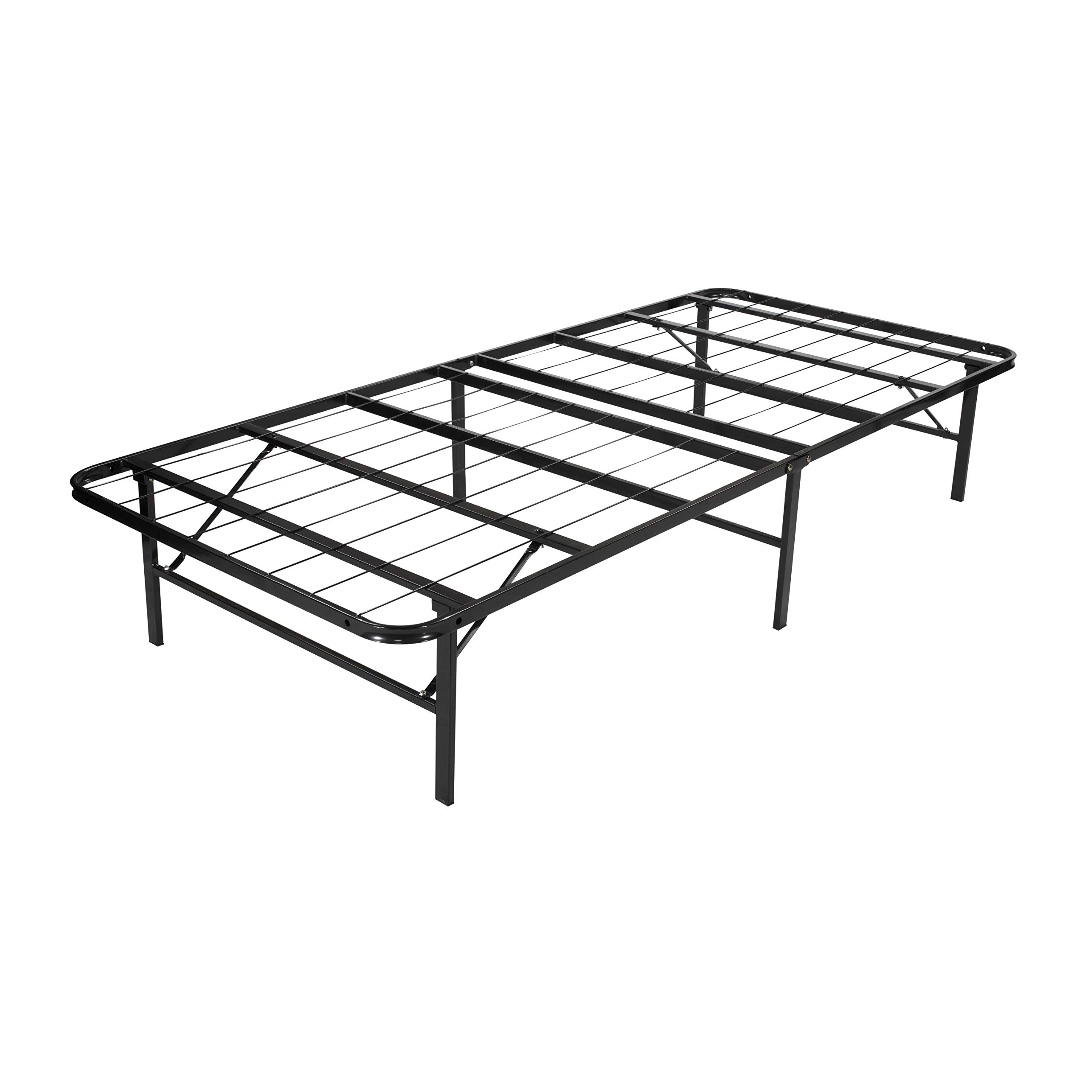 i-flair Klappbett Metall 90x200 cm Letto in Schwarz – Faltbares Gästebett mit stabilem Rahmen & Stauraum – platzsparendes Metallbett für Gäste, langlebiges Faltbett, klappbar & leicht zu verstauen