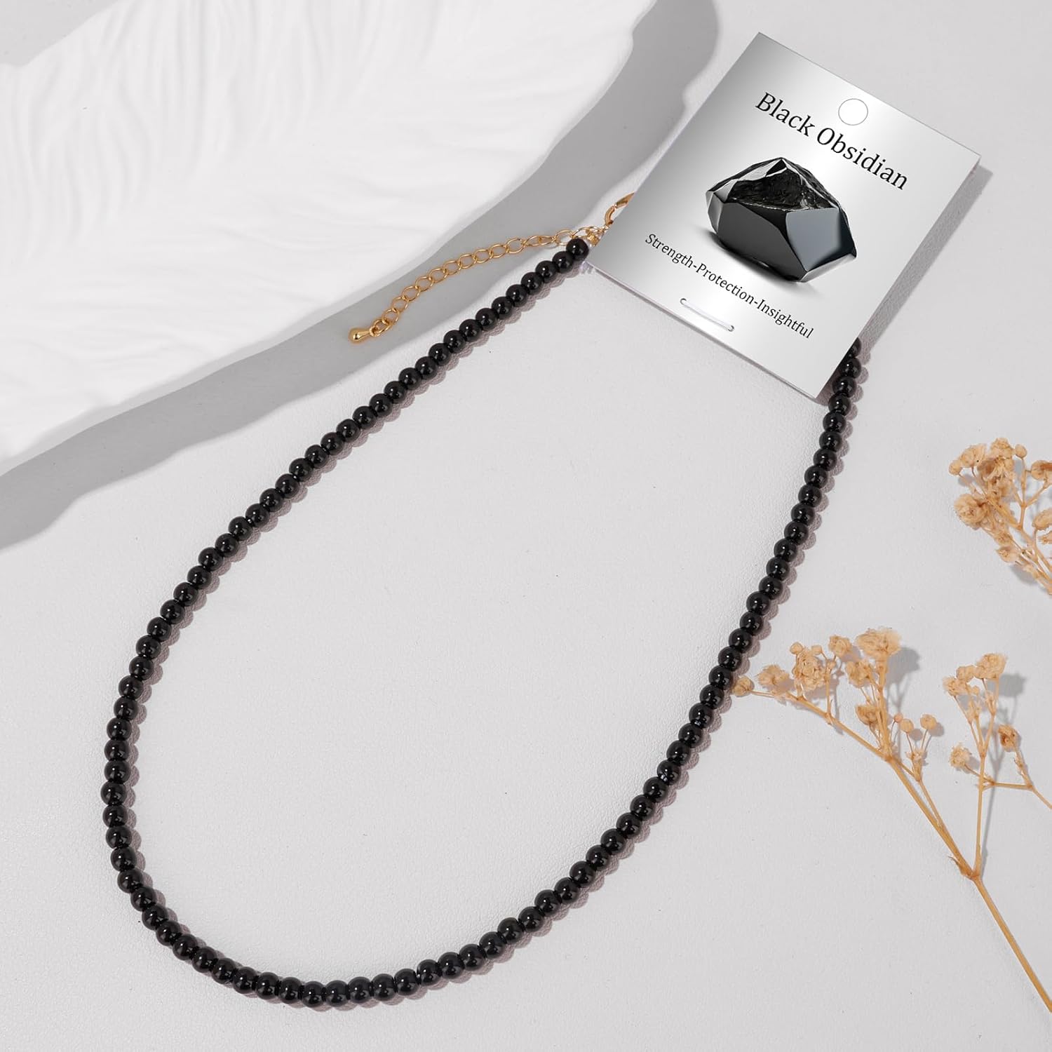 Crystal Choker Necklaces for Women,4mm Handmade Natural Stone Choker Beaded Necklace Healing Crystal Necklace Gemstone Bead Necklaces for Women - Image 6