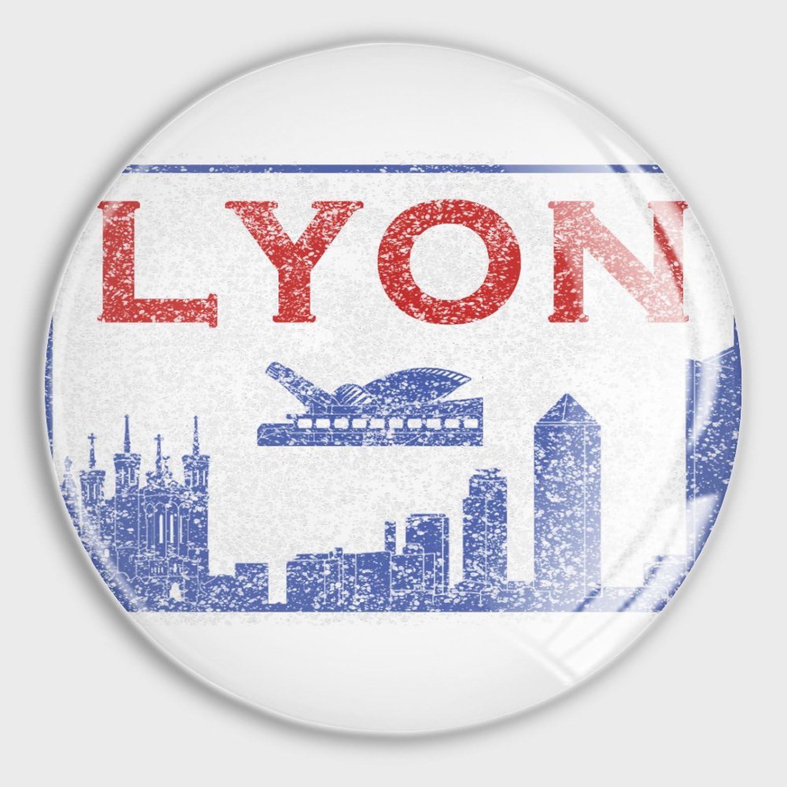 Magnet Lyon en verre pour réfrigérateur et décoration de porte de garage lot de 4 amusant