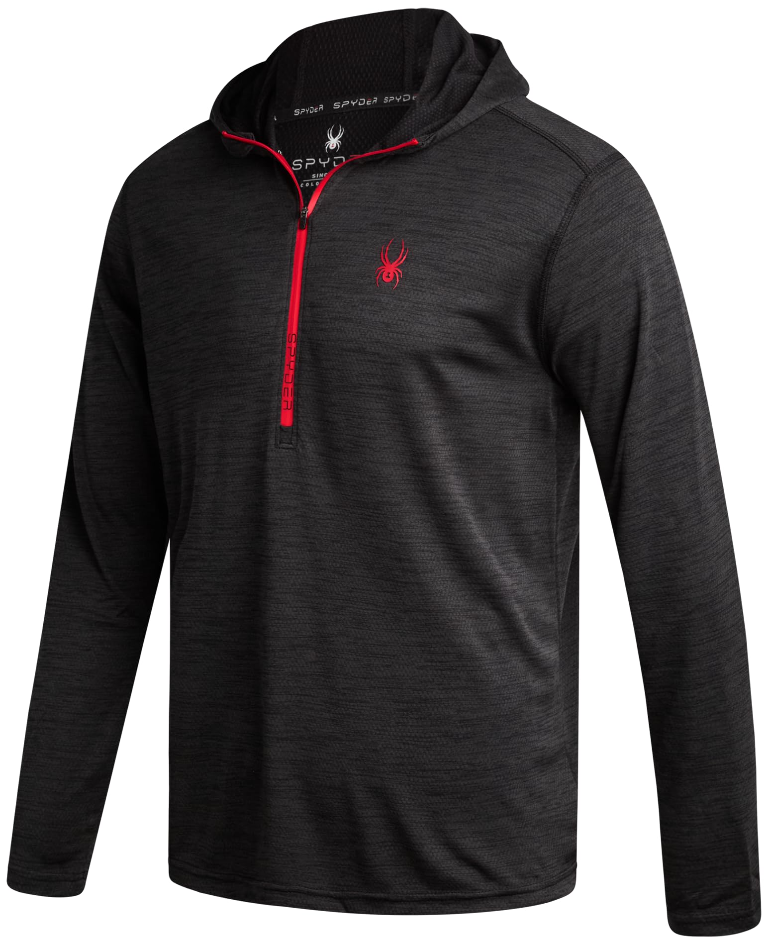 Spyder Mens Half Zip Pullover Sweatshirt - Lightweight UPF 30+ Dry Fit Performance Half Zip Hoodie Sweatshirts for Men, Black, S