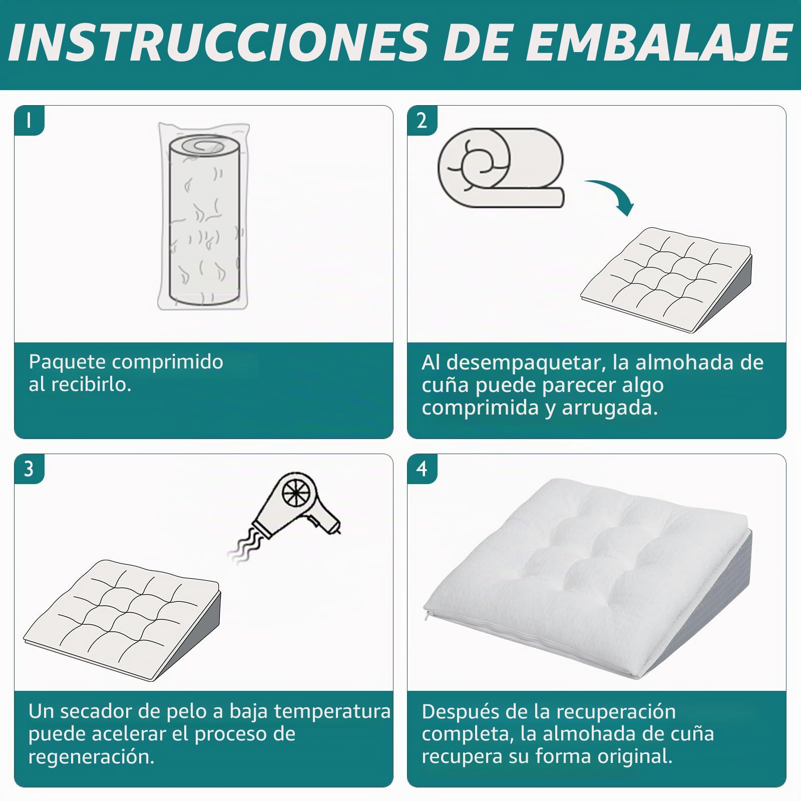 GOFORIT Cojín de cuña para cama y sofá, cojín de espuma viscoelástica personalizable, cuña de colchón, cojín de lectura grande para aumentar el sueño, cojín lumbar como cabecero de cama, cojín de