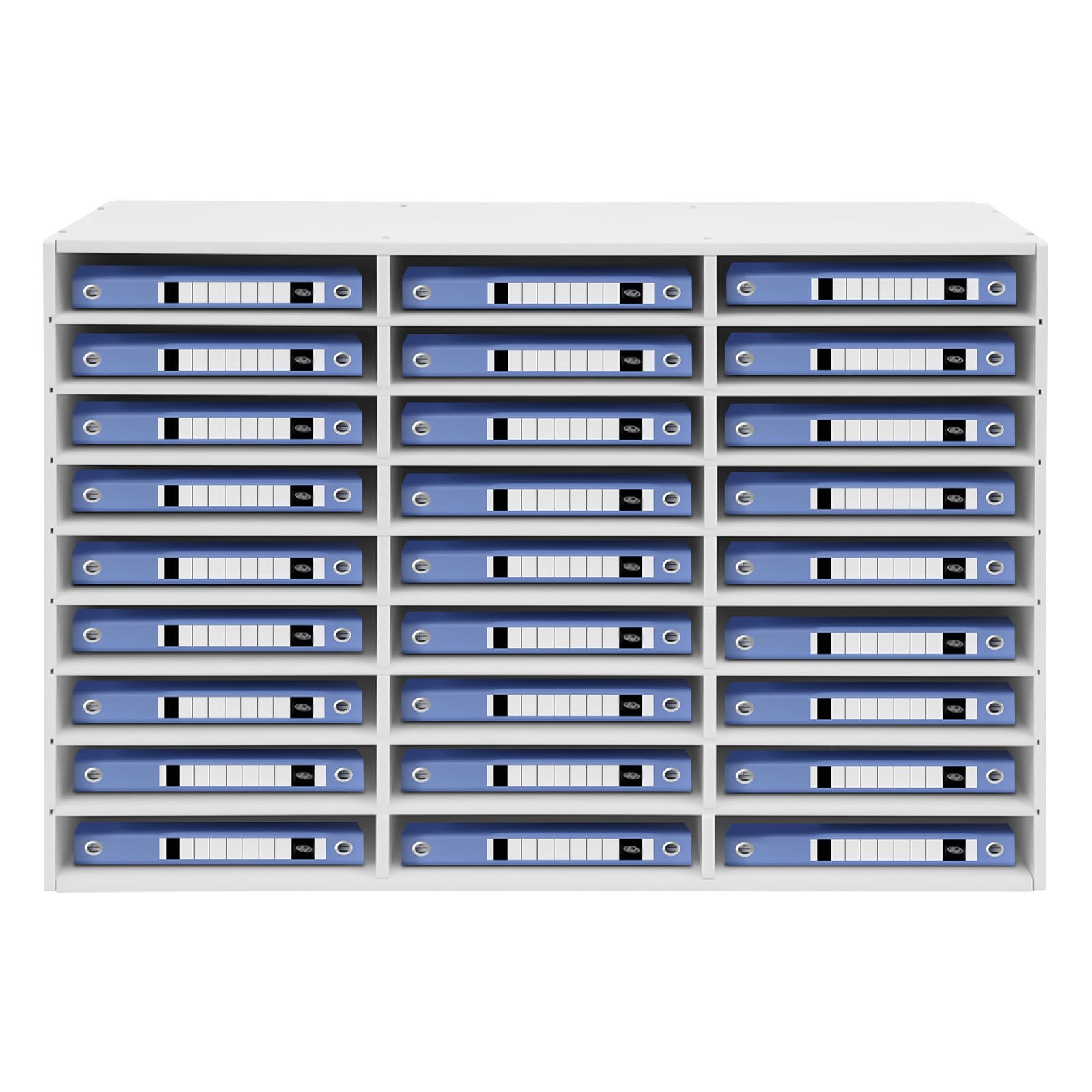 PVC Literatur Organizer Dokumentenablage Mit 27 Fächern 80 * 30.7 * 55.1cm Aktensortierer Briefablage Dokumentenlager 50kg Tragfähigkeit Weiß Aufbewahrung Für Büro Klassenzimmer