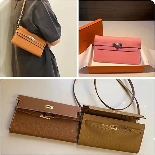 Miniatura 7 de POPSEWING Kit de bricolaje de cartera larga de diseñador para mujer, kit de fabricación de cartera de cuero, kit de costura de cuero cosido a mano