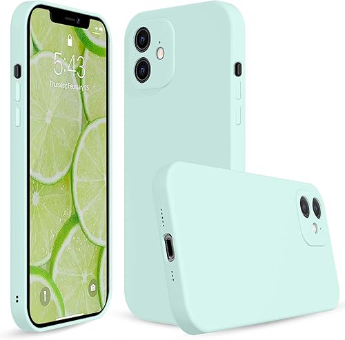 ANDATE Funda de silicona para iPhone 12, a prueba de golpes, funda de silicona lĂquida de goma de gel con protector de lente de cámara para iPhone ANDATE Funda de silicona para iPhone 12, a prueba de golpes, funda de silicona lĂquida de goma de gel con protector de lente de cámara para iPhone