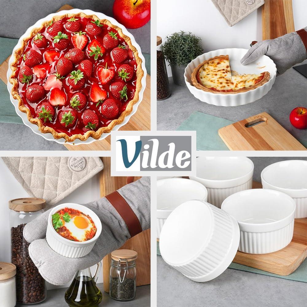 Vilde Lot de 6 moules à tarte en céramique