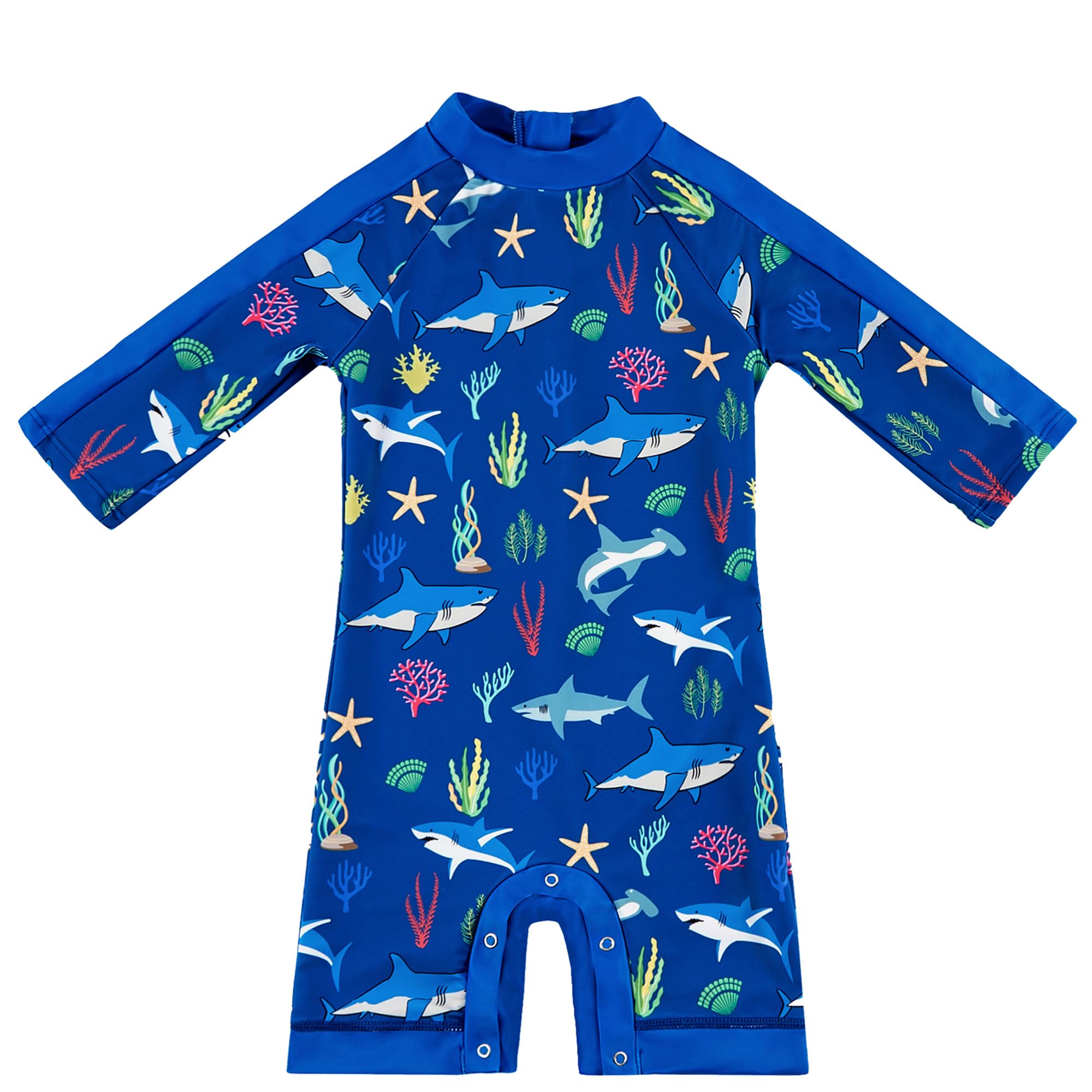 upandfast Baby Boys/Girls Zipper Swimwear with Snap Bottom UPF 50+ Sun Protection Toddler One Piece Swimsuit