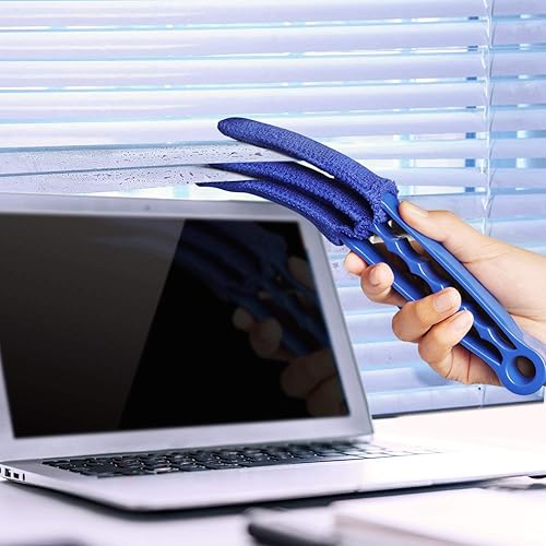 Miniatura 4 de Kit de cepillo limpiador de persianas de ventana, paquete de 2 cepillos con 6 fundas de microfibra, herramientas de limpieza para persianas de