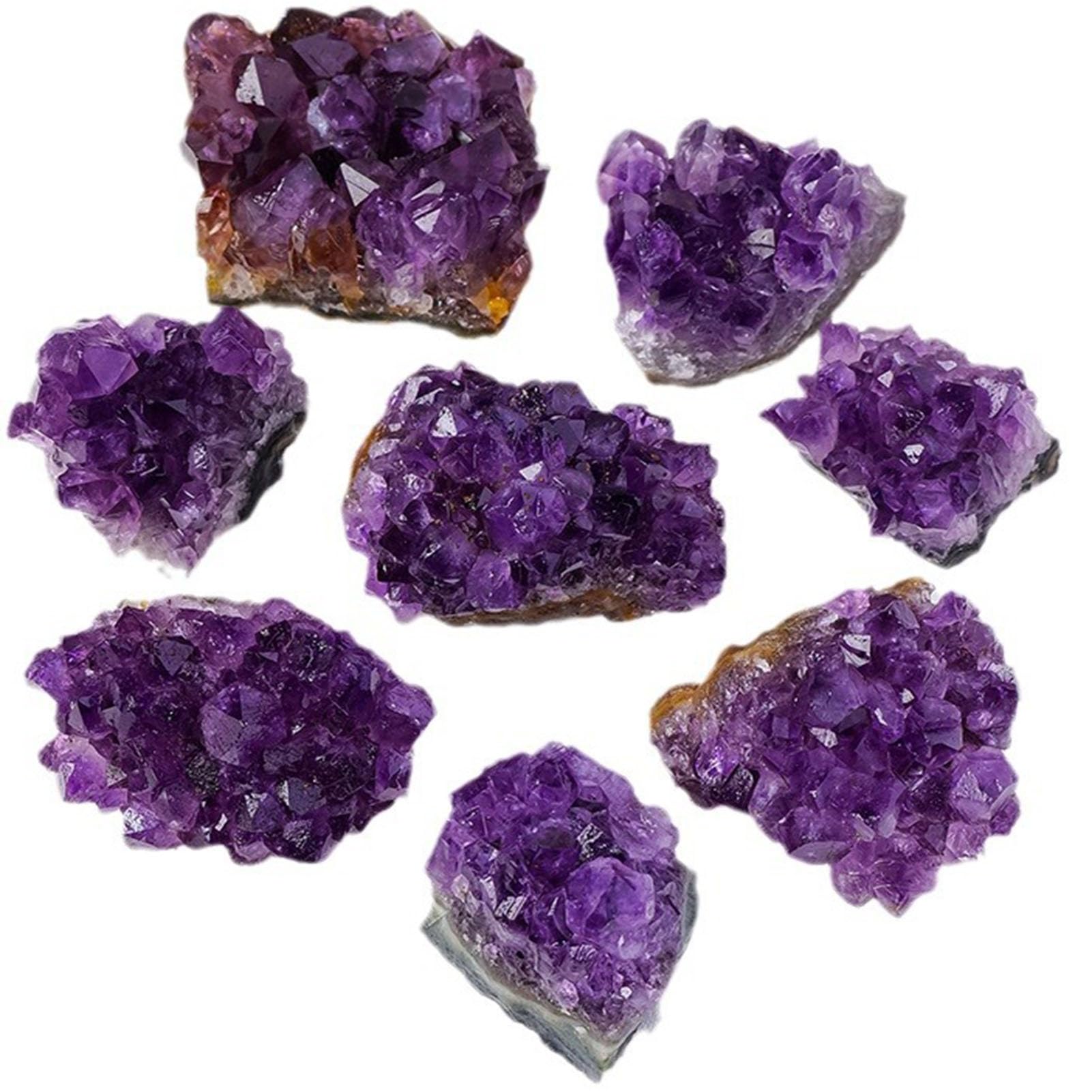 QWZTAEOZA Amethyst Crystal, Geode Crystals, Cristal Stone, Raw Cluster, Protection, Purple, Gifts Multiple Single,30G
