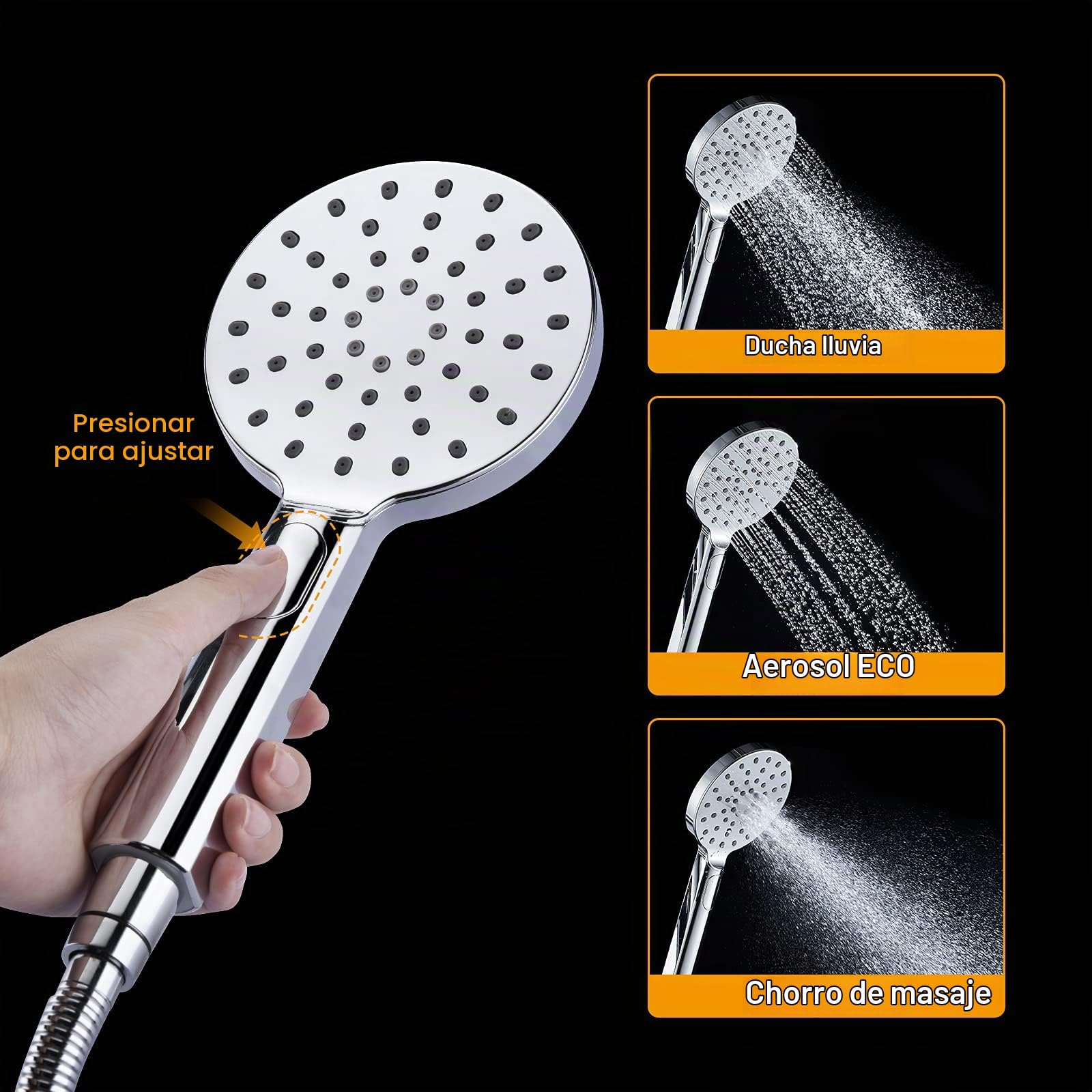Ibergrif M21710 Ducha Empotrada Tormostatica, Columna Ducha Empotrada, Set de Ducha Rain Shower con Tormostatica Tres, Reciador, Alcachofa, Columna Ducha Termostatica Cromo, Platalata